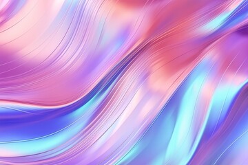 Fototapeta premium Pastel holographic iridescent abstract background with smooth elegant curves and lines