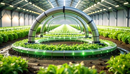 Growing Plants in High-tech Greenhouse with Automated System