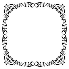 Vintage Ornamental Vector Frame – Elegant Black Vector Border, SVG