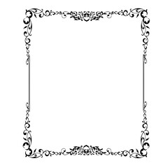 Vintage Ornamental Vector Frame – Elegant Black Vector Border, SVG