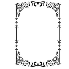Vintage Ornamental Vector Frame – Elegant Black Vector Border, SVG