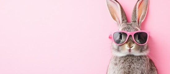 Pink bunny rabbit illustration isolated on white background