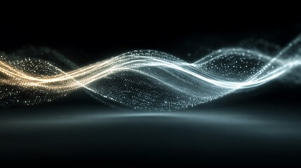  Light Pulses Over A Smooth Black-To-Blue Gradient Field, Simulating Global Communication Signals. Subtle Arcs And Glowing Lines Mimic The Flow Of