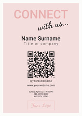 Connect with Us QR Code Business Card &ndash; Company Name and Contact Invitation Template