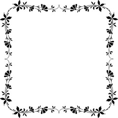 Fototapeta premium Vintage Ornamental Frame – Elegant Black Vector Border, PNG, 300 DPI