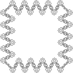 Vintage Ornamental Frame – Elegant Black Vector Border, PNG, 300 DPI