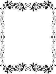 Vintage Ornamental Frame – Elegant Black Vector Border, PNG, 300 DPI