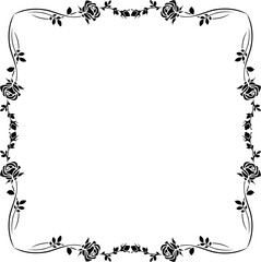 Fototapeta premium Vintage Ornamental Frame – Elegant Black Vector Border, PNG, 300 DPI