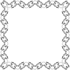 Vintage Ornamental Frame – Elegant Black Vector Border, PNG, 300 DPI