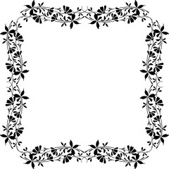 Fototapeta premium Vintage Ornamental Frame – Elegant Black Vector Border, PNG, 300 DPI