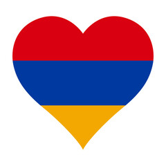 Armenia flag heart shaped icon digital vector illustration. National flag of Armenia. Love flag icon.