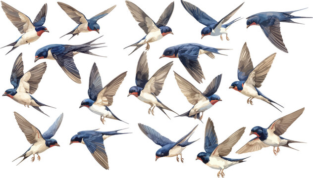 swallow watercolor clipart