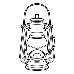 A black and white lantern illustration vector style coloring page 