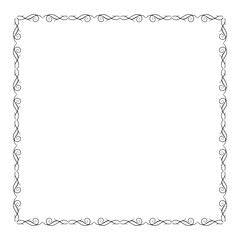 Vintage Ornamental Vector Frame – Elegant Black Vector Border, SVG