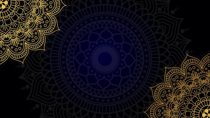Luxury Ramadan Mandala Animation, Gold Floral Oriental Background in 4K