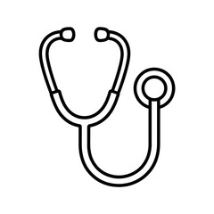 A black and white stethoscope illustration vector style coloring page