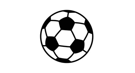 Classic black and white soccer ball with hexagonal and pentagonal panels, isolated on a clean white background, symbolizing the sport.