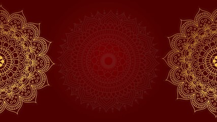 Luxury Ramadan Mandala Animation, Gold Floral Oriental Background in 4K