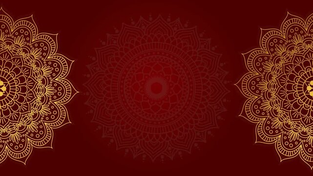 Luxury Ramadan Mandala Animation, Gold Floral Oriental Background in 4K