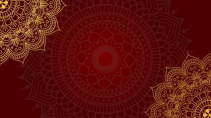 Luxury Ramadan Mandala Animation, Gold Floral Oriental Background in 4K