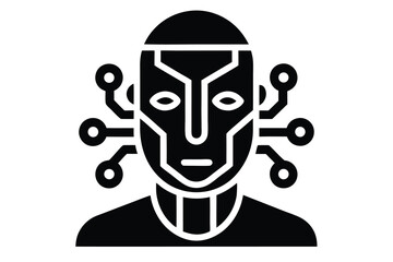 ai face scan vector icon