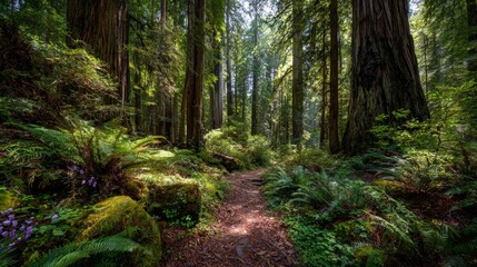 Majestic redwood trees in Northern California
