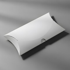 Blank white pillow box mockup on a gray background for branding design