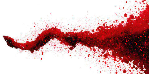 A vibrant red splash of liquid isolated on transparent background