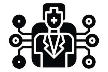 ai patient care vector icon