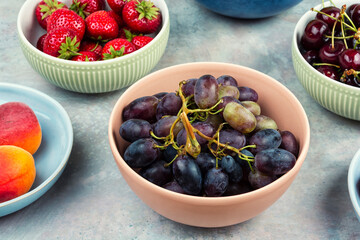 Assortment of healthy and fresh fruits.
