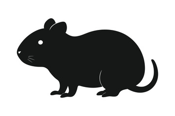 Obraz premium -hamster--black-illustration-silhouette-vector 