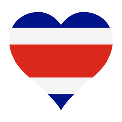 Costa Rica flag heart shaped icon digital vector illustration. National flag of Costa Rica. Love flag icon.