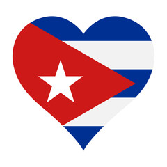 Cuba flag heart shaped icon digital vector illustration. National flag of Cuba. Love flag icon.