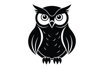 Fototapeta premium -owl--black-illustration-silhouette-vector