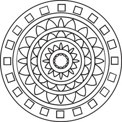 Hand-Drawn Mandala Flower Design