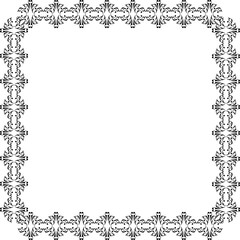 Vintage Ornamental Frame – Elegant Black Vector Border, PNG, 300 DPI