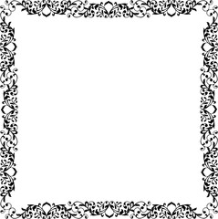 Vintage Ornamental Frame – Elegant Black Vector Border, PNG, 300 DPI