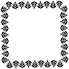 Vintage Ornamental Frame – Elegant Black Vector Border, PNG, 300 DPI