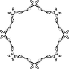 Vintage Ornamental Frame – Elegant Black Vector Border, PNG, 300 DPI