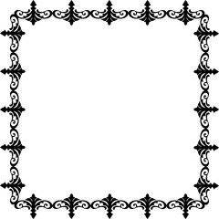 Vintage Ornamental Frame – Elegant Black Vector Border, PNG, 300 DPI