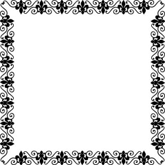 Vintage Ornamental Frame – Elegant Black Vector Border, PNG, 300 DPI