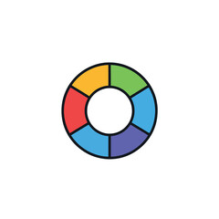 Obraz premium Segmented Circle Chart: Colorful Data Visualization