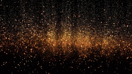 金色のパーティクルのイメージ、黒背景