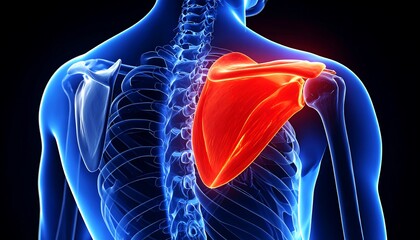 Human Shoulder Anatomy Showing Pain and Muscles