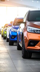Cars in showroom