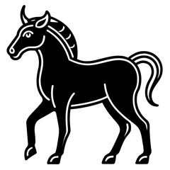 Obraz premium Stylized black silhouette of a horse