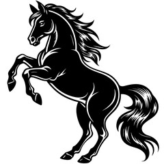 Obraz premium black horse vector illustration