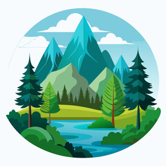 Fototapeta premium landscape with trees