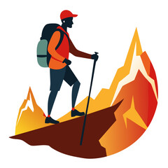 Fototapeta premium hiker with backpack