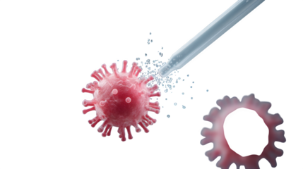 PCR test swab and virus icon